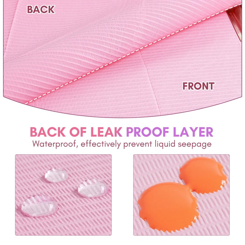 Makartt Disposable Nail Mats: 50Pcs Easy to Clean,3 Ply Waterproof Nail Table Desk Towel for Manicure Pedicure, Versatile for Tattoo & Dental Bibs, Salon Nail Tech & Home DIY Nail Art Supplies Pink - Image 3