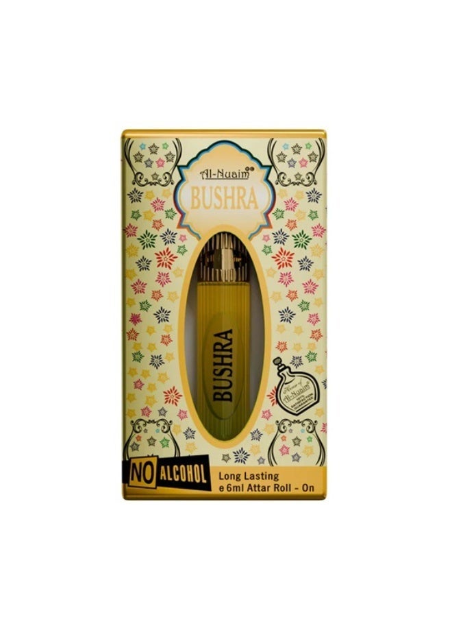 Al Nuaim Al-Nuaim Bushra Attar Roll On Perfume Oil 6ml | Alcohol Free Concentrated Ittar for Men & Women | Long Lasting Premium Arabic Floral Oriental Fragrance | Pocket Size Roll-On Attar - Image 4