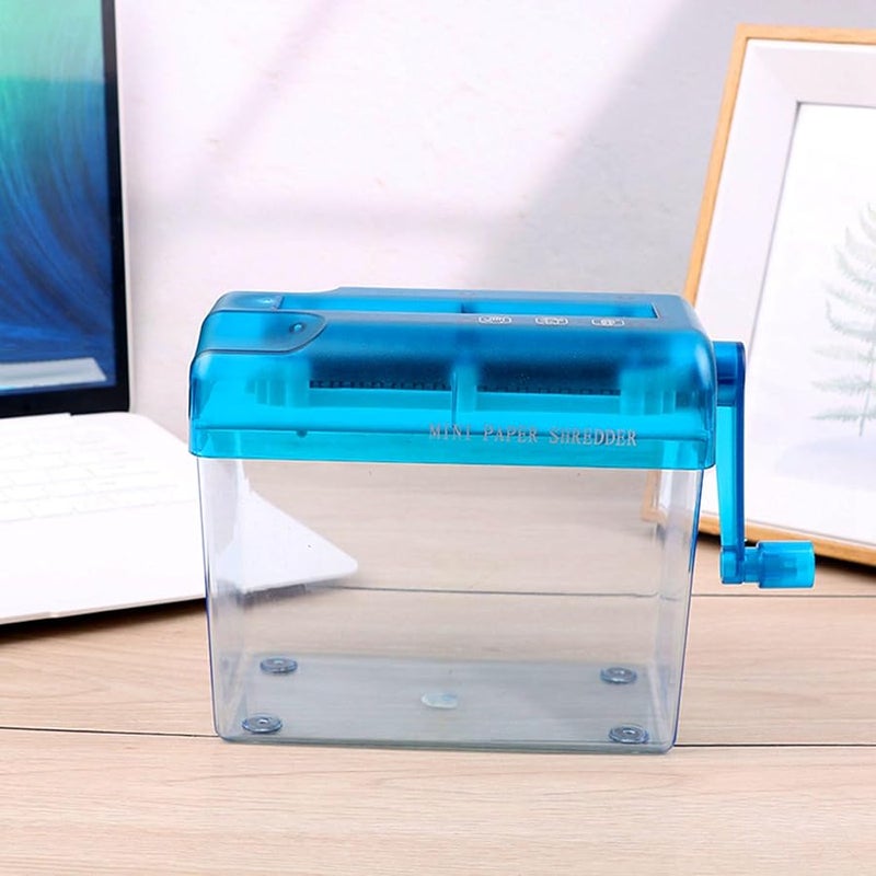 تمزيق الورق المكتبي اليدوي بالكرنك A6 مع قطع الشرائط وسلة شفافة باللون الأزرق - Image 5