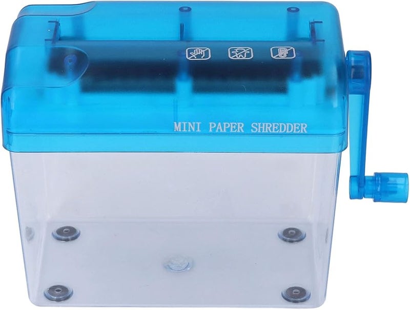 تمزيق الورق المكتبي اليدوي بالكرنك A6 مع قطع الشرائط وسلة شفافة باللون الأزرق - Image 1