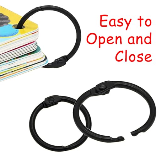 BENLIUDH 100 Pack Binder Rings Book Rings Metal Ring Clips for Index Cards Book Binder Key Office and School (Black, 1/2 Inch) - Image 4