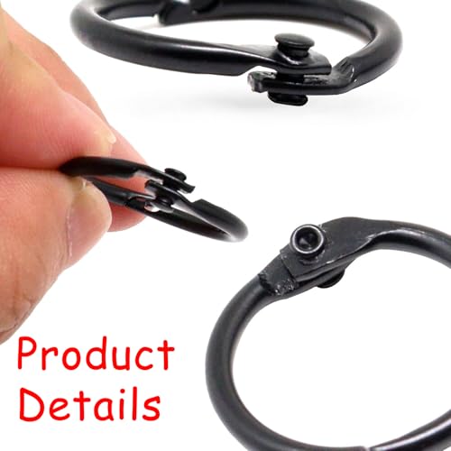 BENLIUDH 100 Pack Binder Rings Book Rings Metal Ring Clips for Index Cards Book Binder Key Office and School (Black, 1/2 Inch) - Image 3