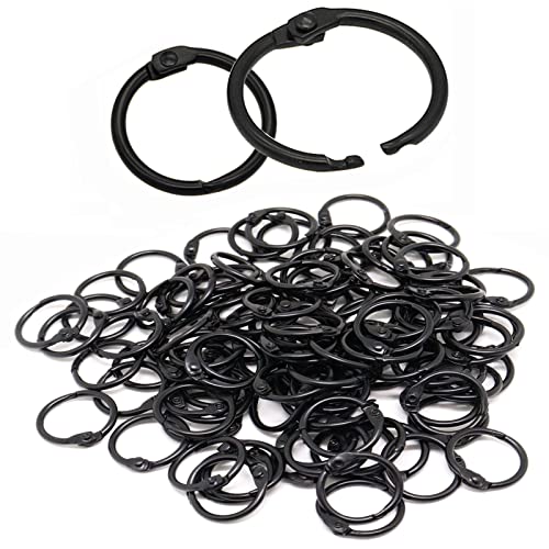 BENLIUDH 100 Pack Binder Rings Book Rings Metal Ring Clips for Index Cards Book Binder Key Office and School (Black, 1/2 Inch) - Image 1