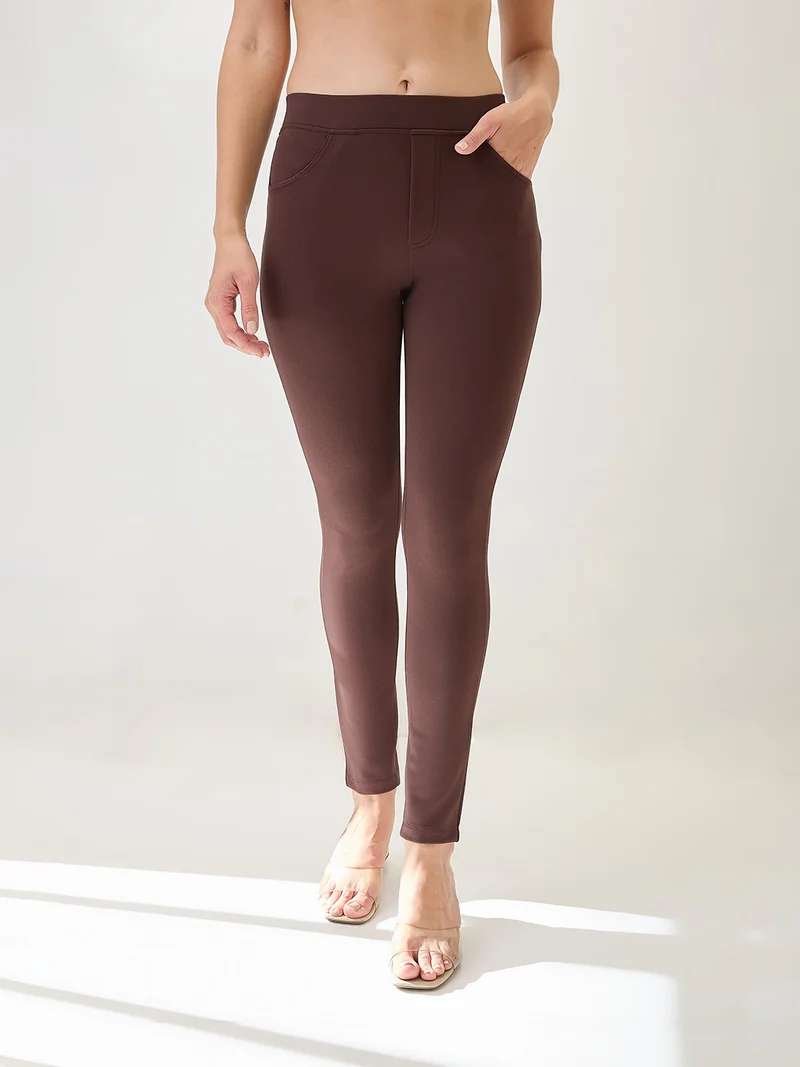 globus Globus Women Stretchable Mid-Rise Skinny Fit Treggings