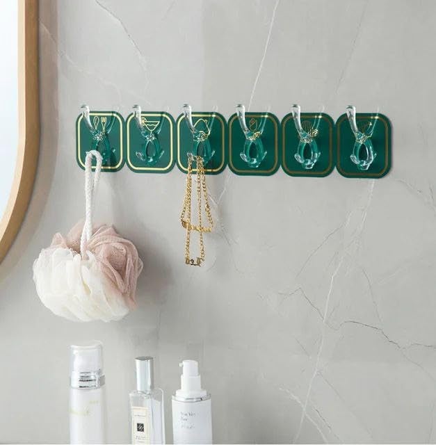 AMEEDARSHAN AMEEDARSHAN ABS Plastic Candy Color Multifunctional Durable Bathroom Kitchen Door Hanger Hook for Clothes Towel Bag Pack of 2  - Image 2