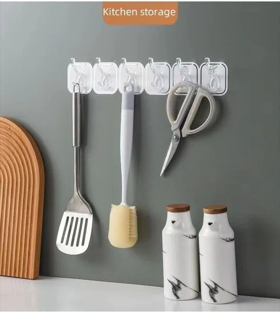 AMEEDARSHAN AMEEDARSHAN ABS Plastic Candy Color Multifunctional Durable Bathroom Kitchen Door Hanger Hook for Clothes Towel Bag Pack of 2  - Image 5