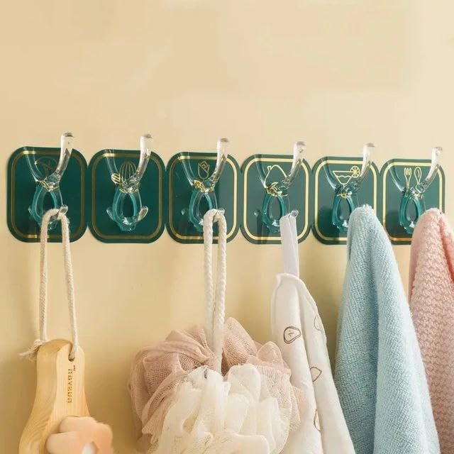 AMEEDARSHAN AMEEDARSHAN ABS Plastic Candy Color Multifunctional Durable Bathroom Kitchen Door Hanger Hook for Clothes Towel Bag Pack of 2  - Image 3