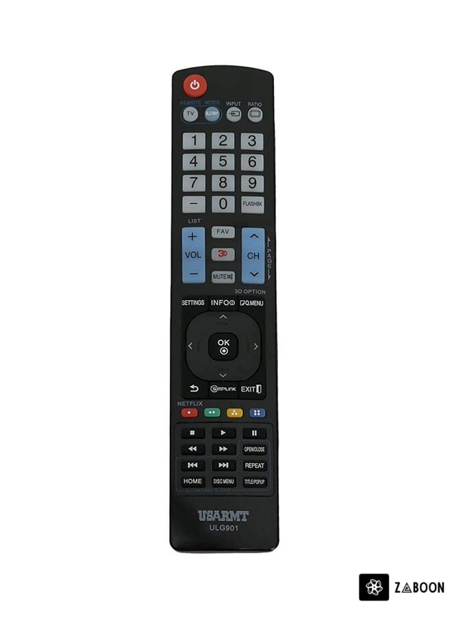 Zaboon Remote Control For LG TV /Blu-ray DVD Player Black