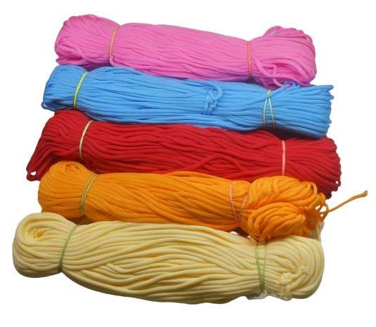 Pushpa Creation Macrame 4mm Soft Cord Set of 5 Colour  - Image 1