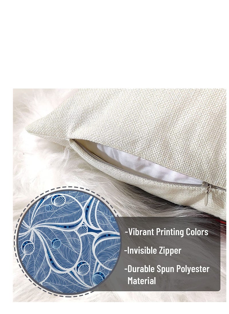 Y&D 4 Pack Decorative Throw Pillow Covers, 18x18 Boho Teal Suitable for Sofa, Living Room, Garden, Balcony  - Image 3
