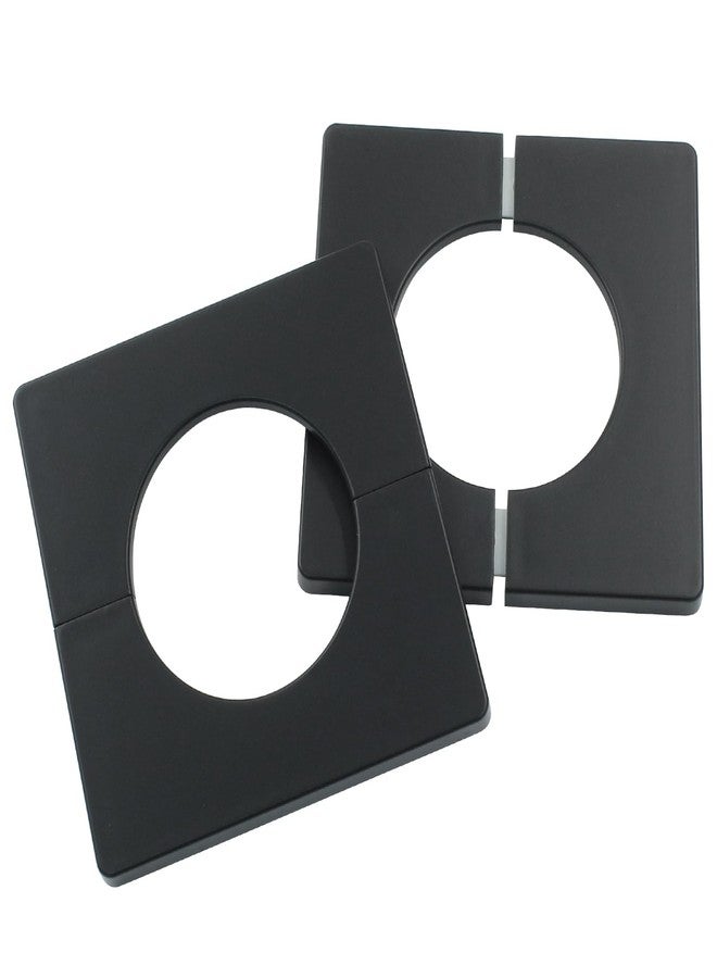 Cionyce Wall Split Flange 51mm Diameter Hole Wall-mounted Water Pipe Cover, ABS Plastics Square Shaped Escutcheon Plates(Black) - Image 1