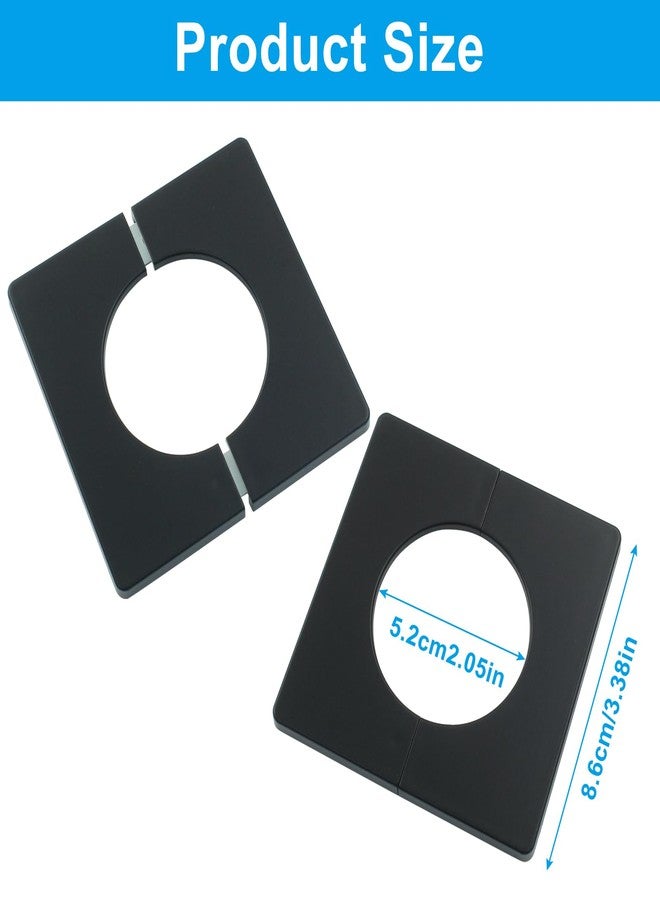 Cionyce Wall Split Flange 51mm Diameter Hole Wall-mounted Water Pipe Cover, ABS Plastics Square Shaped Escutcheon Plates(Black) - Image 2