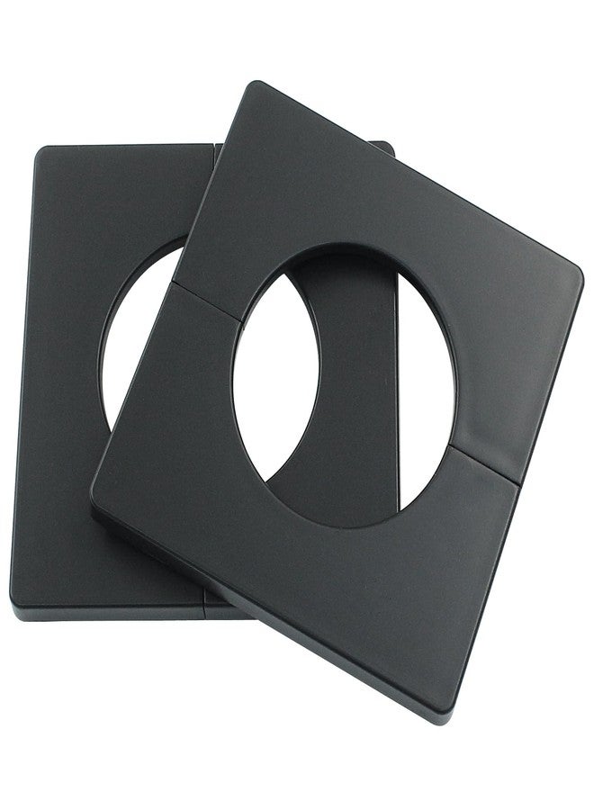Cionyce Wall Split Flange 51mm Diameter Hole Wall-mounted Water Pipe Cover, ABS Plastics Square Shaped Escutcheon Plates(Black) - Image 5