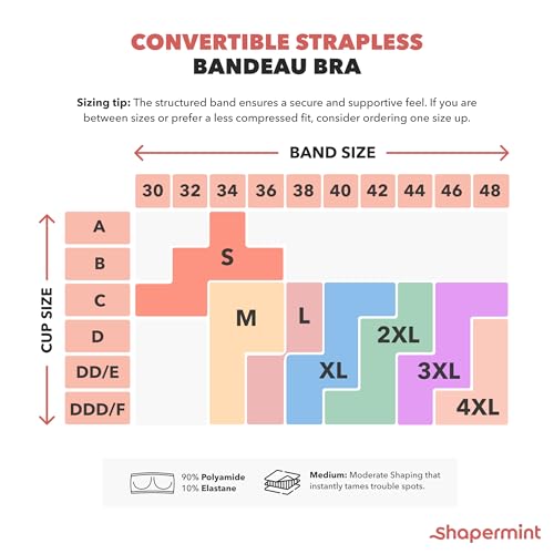 SHAPERMINT Strapless Bra - Bandeau top, Strapless Bras for Women, Plus Size Lingerie for Women, Free Clear Bra Straps - Image 2