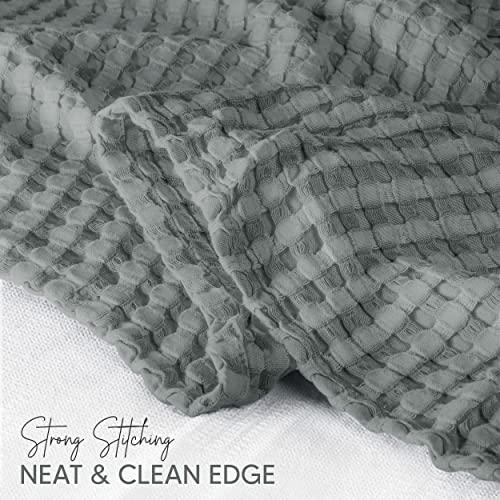 Utopia Bedding Cool Grey 100% Cotton Waffle Blanket 300 GSM [King - 90x108 Inch] Soft Lightweight Breathable Bed Blanket for All Season - Image 3