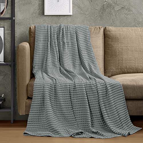 Utopia Bedding Cool Grey 100% Cotton Waffle Blanket 300 GSM [King - 90x108 Inch] Soft Lightweight Breathable Bed Blanket for All Season - Image 4