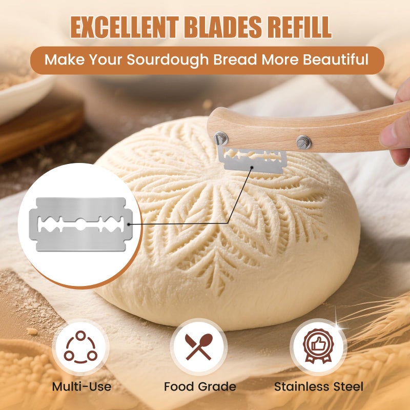 CUNSENR Bread Lame Blades Refill â€“ Stainless Steel Scoring Blades for Perfect Bread Art, Suitable for Slicing and Scoring Sourdough, Baguettes, and More (20 Blades) - Image 5