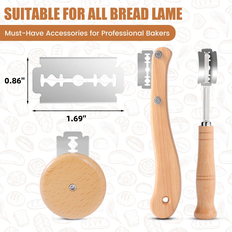 CUNSENR Bread Lame Blades Refill â€“ Stainless Steel Scoring Blades for Perfect Bread Art, Suitable for Slicing and Scoring Sourdough, Baguettes, and More (20 Blades) - Image 2