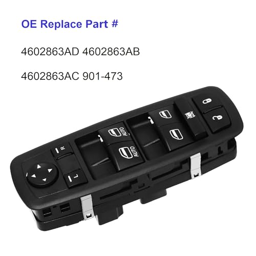 Ameetaa Front Driver Side Power Master Control Window Switch Compatible for 2009-2012 Dodge Ram 1500 2500 3500 OE Replace # 4602863AD 4602863AB 4602863AC 901-473 - Image 5