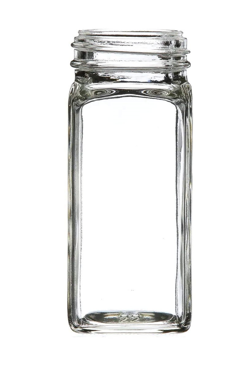 Machak Square Glass Jar Spice Container Salt & Pepper Shaker Set, 120ml (Set of 6) - Image 5