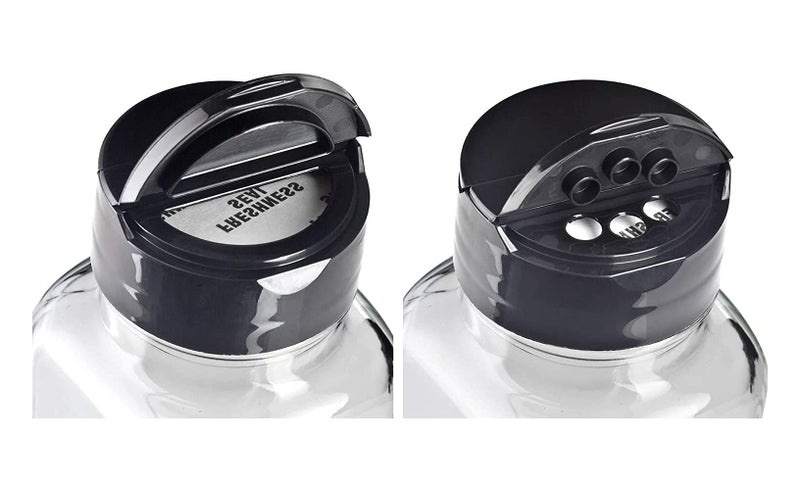 Machak Square Glass Jar Spice Container Salt & Pepper Shaker Set, 120ml (Set of 6) - Image 3