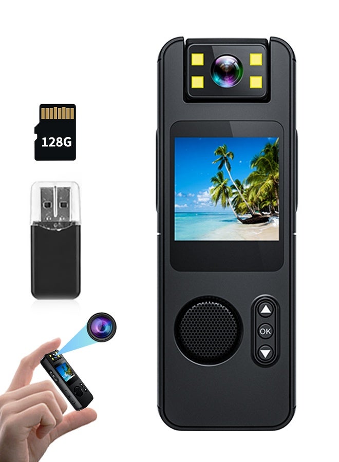 زيترا كاميرا عمل صغيرة ، كاميرا جسم 1080P HD مع شاشة 1.3 " ، عدسة قابلة للتعديل 180 درجة ، ضوء ليلي LED و 1/4 مسمار قوس لركوب الدراجات / التسلق / الأنشطة في الهواء الطلق - Image 1