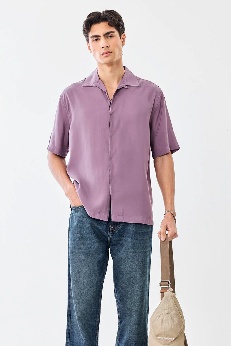 SNITCH قميص بقصة صندوقية بلون الخزامى