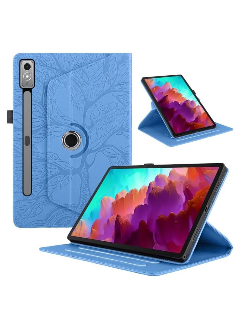general Compatible with Lenovo Tab P12 12.7 inch 2023 (TB-370FU/TB-371FC) Tree of Life Tablet Case, TPU + PU Leather 360 Degree Rotative Kickstand Cover with Auto Wake/Sleep - Image 1