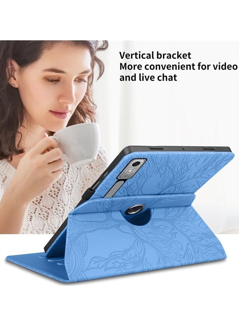 general Compatible with Lenovo Tab P12 12.7 inch 2023 (TB-370FU/TB-371FC) Tree of Life Tablet Case, TPU + PU Leather 360 Degree Rotative Kickstand Cover with Auto Wake/Sleep - Image 3