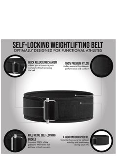 KASTWAVE Self-Locking Weight Lifting Belt Premium Weightlifting Belt for Serious Functional Fitness Weight Lifting, and Olympic Lifting Athletes Lifting Support for Men and Women（Large）  - Image 3