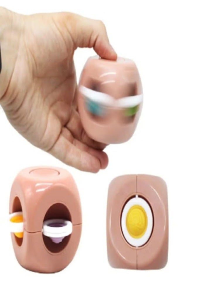 Gyro Cube for Stress and Anxiety Relief, Silicone Bubble Toys, Hand Fidget Toys for Adults Kids, Sensory Puzzles (Brown) - Image 1