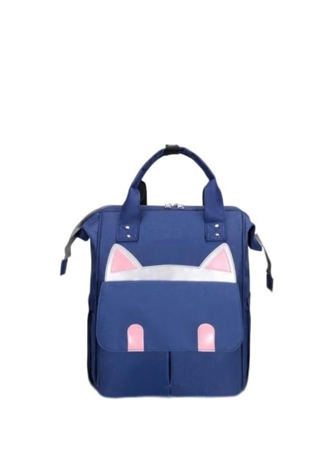 Fashion and practical multi-purpose mummy backpack – waterproof – large capacity and smart organization – ideal for travel and going out with baby – modern multi-pocket design (Navy)  - Image 1
