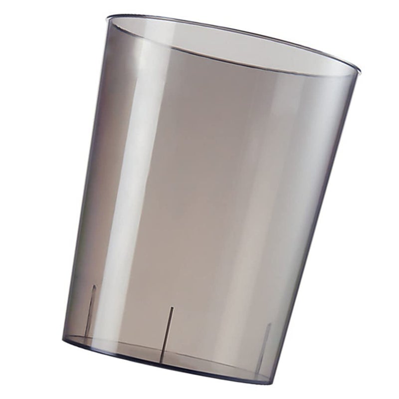 woobles Flower Bucket Clear Trash can Modern Trash Can Plastic Garbage Can Round Wastebasket Trash Bin Waste Container for Home Kitchen Bathroom Office Light Grey White Trash can Waste Bin Light Grey - Image 1