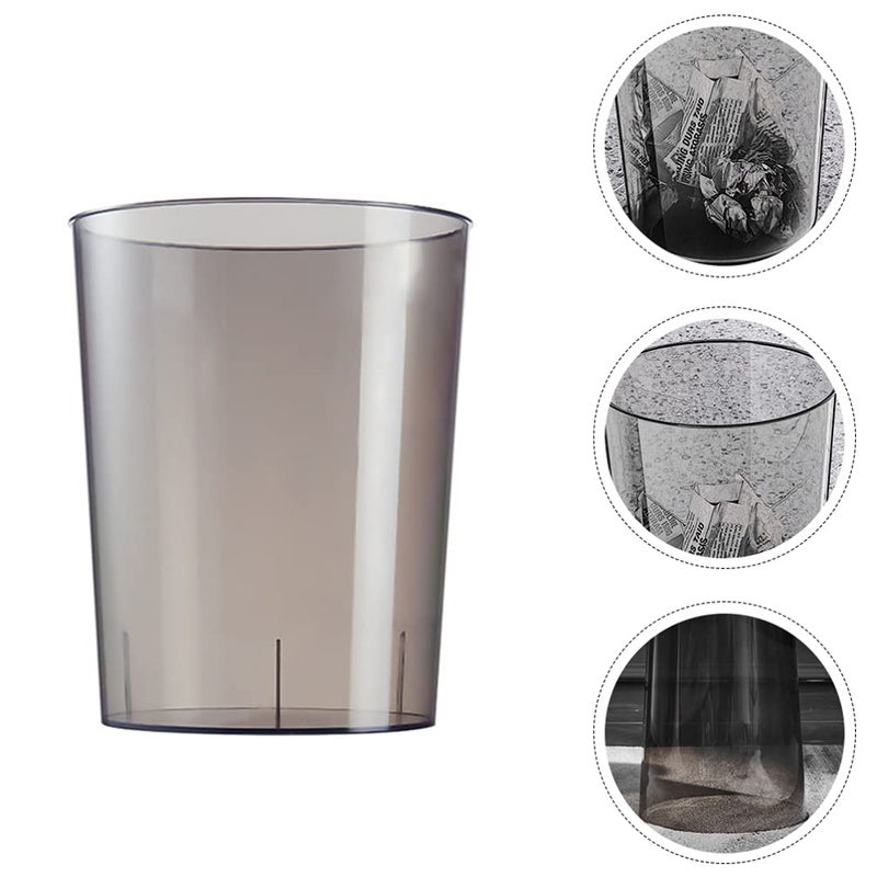 woobles Flower Bucket Clear Trash can Modern Trash Can Plastic Garbage Can Round Wastebasket Trash Bin Waste Container for Home Kitchen Bathroom Office Light Grey White Trash can Waste Bin Light Grey - Image 4