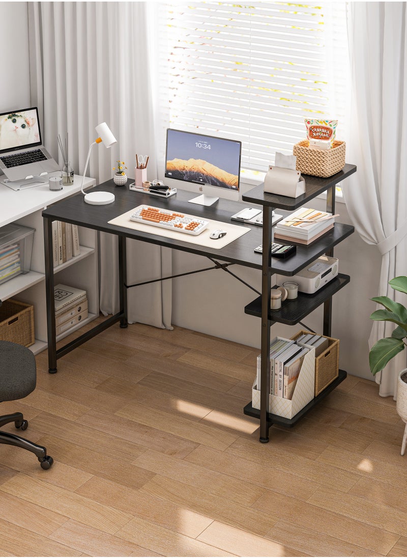 Stubborn Study desk with storage space Computer desk is suitable for living room, bedroom, office and small apartment dormitory, etc. 100×45×73cm Black  - Image 2