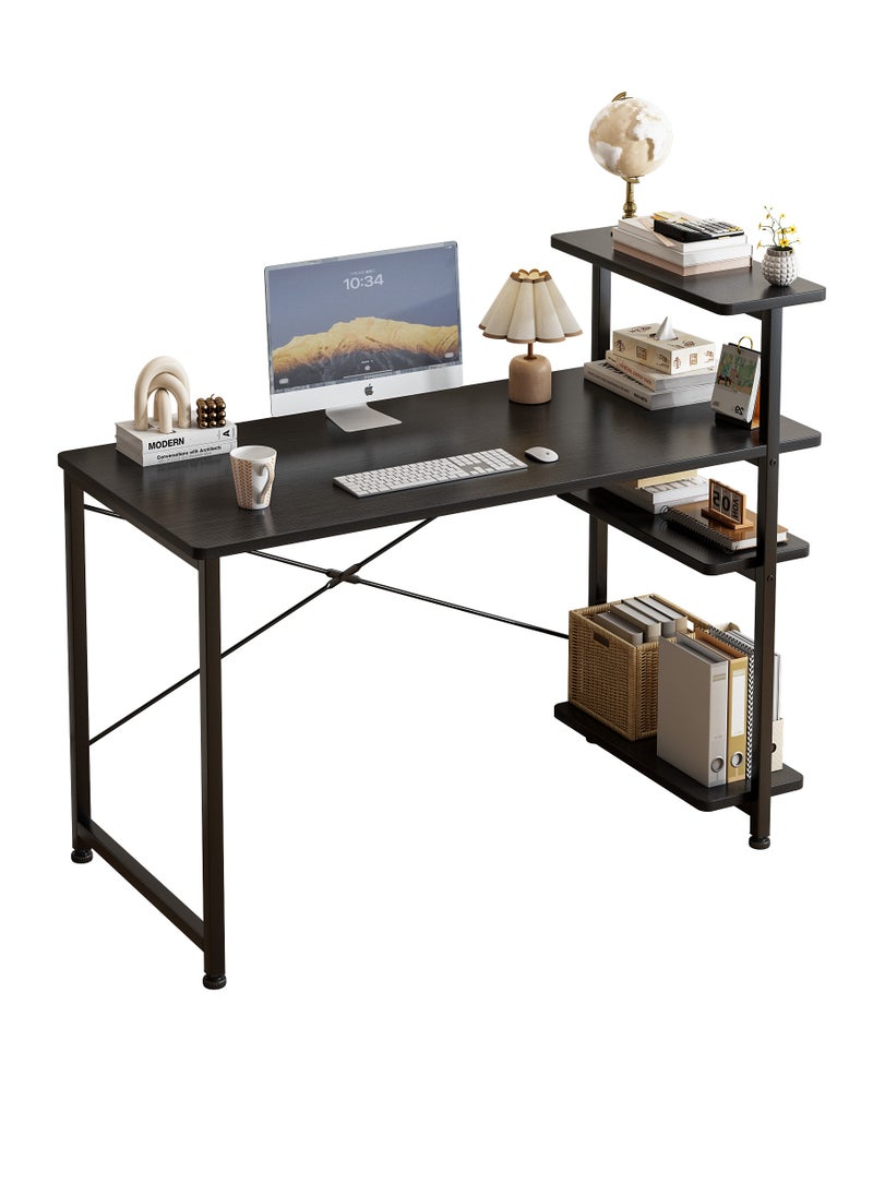 Stubborn Study desk with storage space Computer desk is suitable for living room, bedroom, office and small apartment dormitory, etc. 100×45×73cm Black  - Image 4
