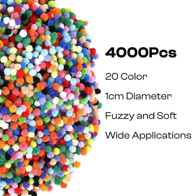 Caydo 2000 Pieces 1 cm Pompoms, Fuzzy Pom Poms Ball for DIY Art Craft SuppliesAssorted Color - Image 5