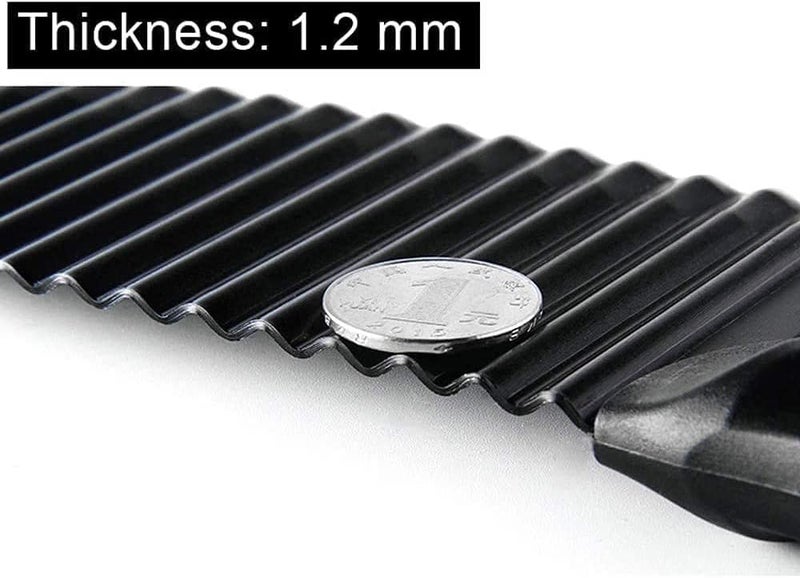 YukaBa Crinkle Potato Cutter 2.9" x 11.8" Stainless Steel Waves French Fries Slicer Handheld Chipper Chopper, Vegetable Salad Chopping Knife Home Kitchen Wavy Blade Cutting Tool, Black (1 Pack) - Image 3