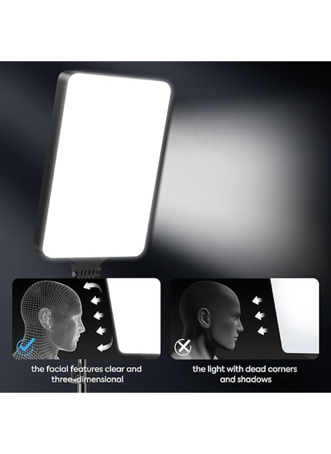 Set of 2 Dimmable 60cm LED Video Lights with Remote Control and 200cm Tripod Stand – Adjustable Color Temperature 2700K–7500K – CRI 96+ Studio Lighting for YouTube and TikTok