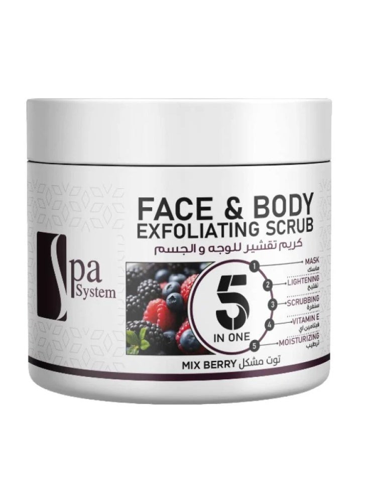 Spa System Mixed Berry Face & Body Scrub  500ml