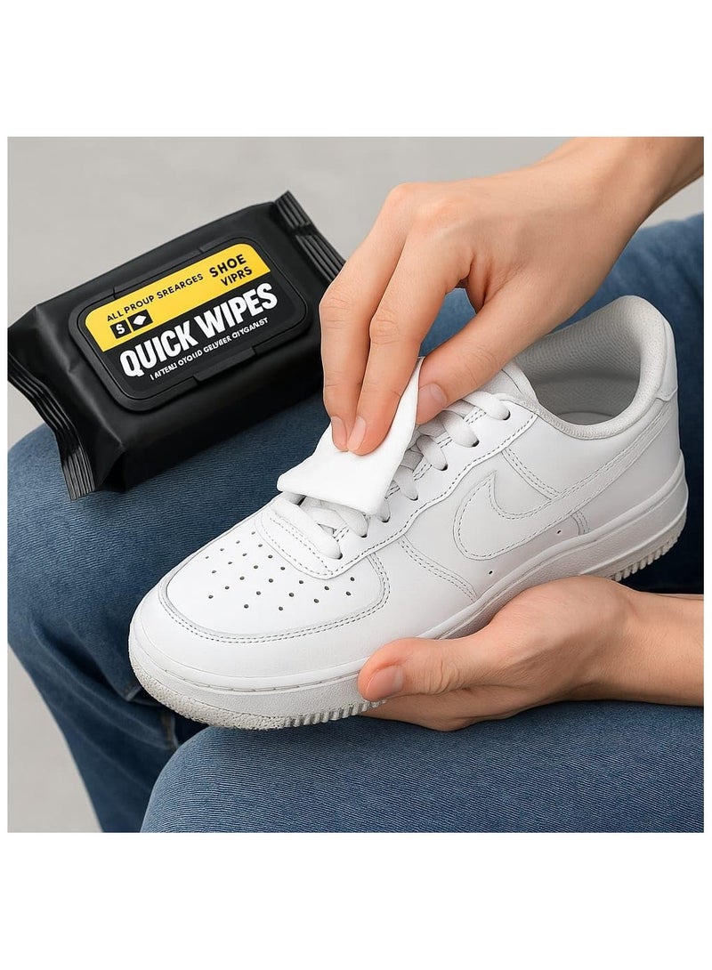 عبوة من 2 (60 قطعة) من مناديل تنظيف الأحذية الرياضية - مناديل سفر محمولة سريعة الاستخدام، تزيل الأوساخ والبقع، طبيعية وكبيرة الحجم - Image 2