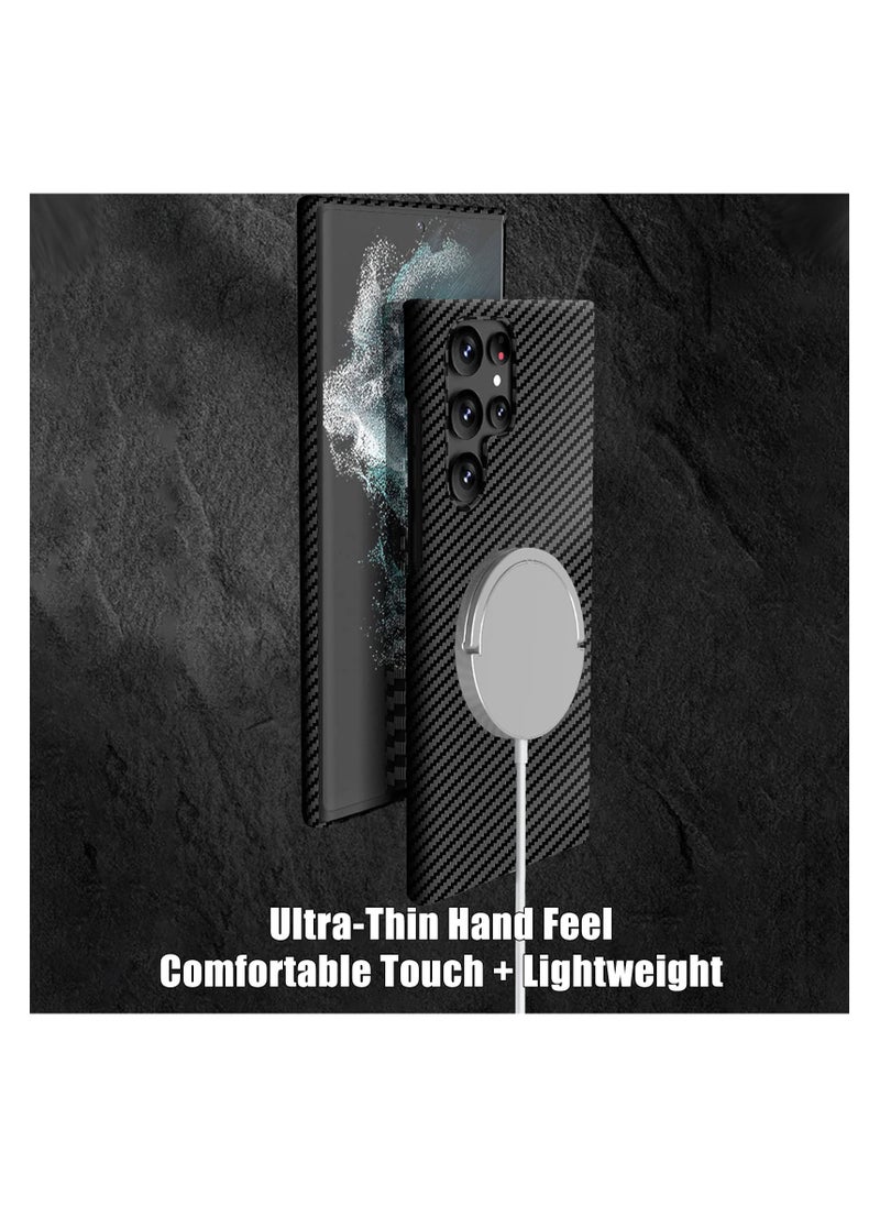 Aookay Case for Samsung Galaxy S25 Ultra Case Ultra Slim Carbon Fiber Texture Case, Galaxy S25 Ultra 5G Thin Hard PC Magnetic Protective Case (Black)  - Image 4