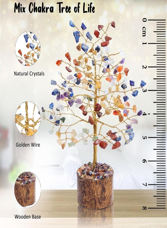 Crocon® 7 Chakra Healing Crystal Tree Bonsai, Desk Decor for Women Room & Office Decor Spiritual Gift Meditation Crystals for Home Room Decor Cute House Warming Gifts for Women Mom Birthday 7-8" - Image 5