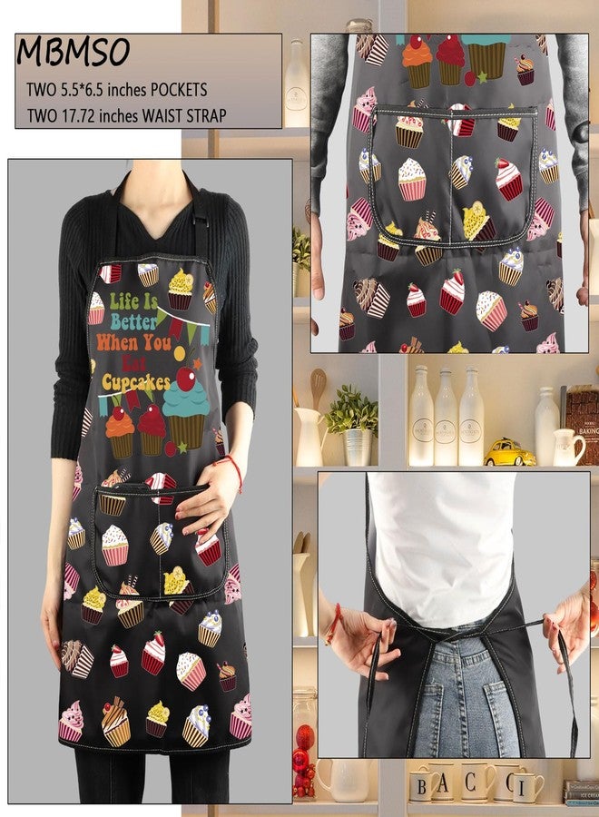 MBMSO Cupcakes Apron Life Is Better When You Eat Cupcakes Baking Gift for Dessert Lovers Cupcake Queen Gift Baking Kits Apron (Cupcakes Apron-b) - Image 3