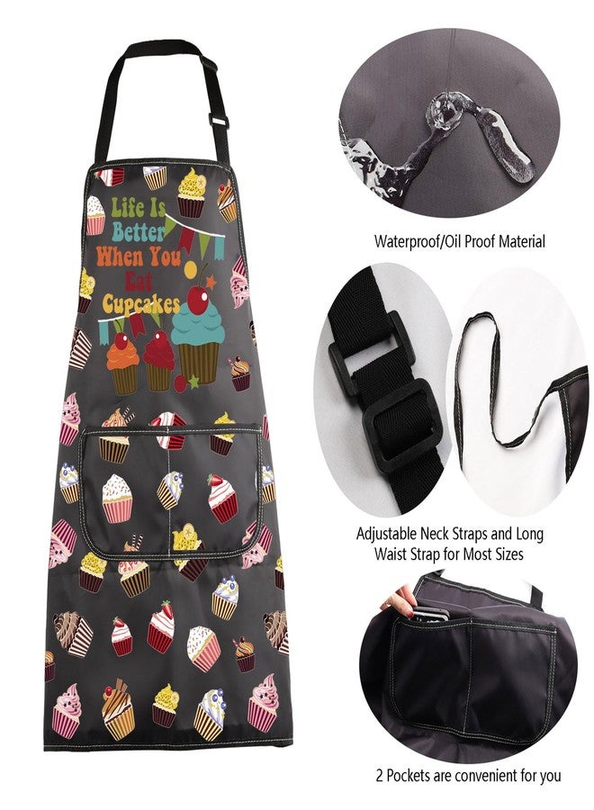 MBMSO Cupcakes Apron Life Is Better When You Eat Cupcakes Baking Gift for Dessert Lovers Cupcake Queen Gift Baking Kits Apron (Cupcakes Apron-b) - Image 5