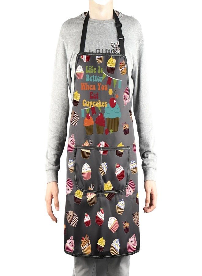 MBMSO Cupcakes Apron Life Is Better When You Eat Cupcakes Baking Gift for Dessert Lovers Cupcake Queen Gift Baking Kits Apron (Cupcakes Apron-b) - Image 4