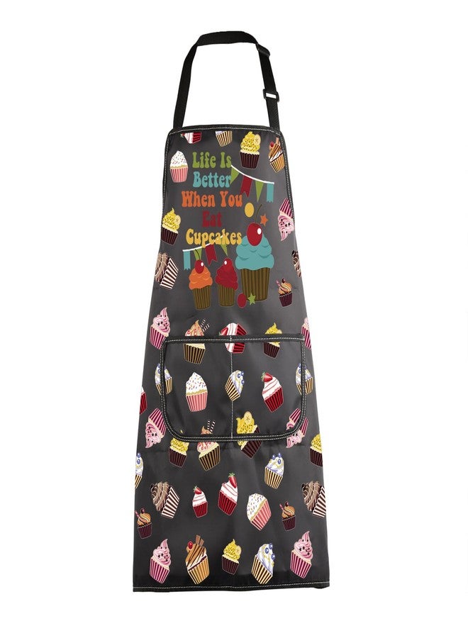 MBMSO Cupcakes Apron Life Is Better When You Eat Cupcakes Baking Gift for Dessert Lovers Cupcake Queen Gift Baking Kits Apron (Cupcakes Apron-b) - Image 1
