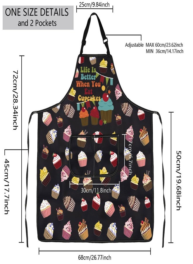 MBMSO Cupcakes Apron Life Is Better When You Eat Cupcakes Baking Gift for Dessert Lovers Cupcake Queen Gift Baking Kits Apron (Cupcakes Apron-b) - Image 2