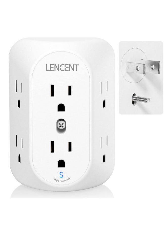 لينسينت شريط طاقة LENCENT ثنائي الأطراف، محول مقبس تأريض من 3 إلى 2 طرف، قابس مستقطب، واقي من زيادة التيار، موسع ثلاثي الجوانب بستة منافذ متباعدة على نطاق واسع، صنبور حائط قابل للتركيب للمقابس غير المؤرضة  - Image 1