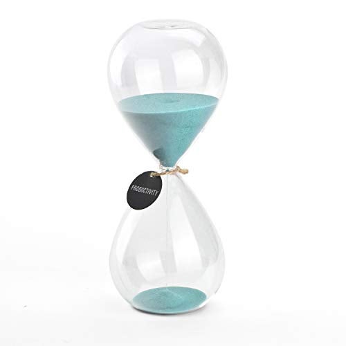 SWISSELITE Hourglass Sand Timers - SWISSELITE Biloba Hourglass Sand Timer Inspired Glass/Home, Desk, Office Decor - Image 1